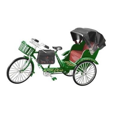 Imagem de JWQFBC Modelo de Riquixá de Metal, Ornamento, Triciclo, Projeto de Artesanato, Modelo de Riquixá de Simulação, Coleção de Brinquedos de Triciclo de Metal Par, Verde de Três Rodas, Tamanho real
