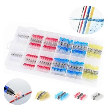 Imagem de 200 peças de conectores de fio de vedação de solda, conectores de extremidade termorretrátil, terminais de fio elétrico isolados, emenda de extremidade