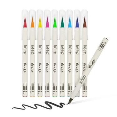 Imagem de Marcador Artístico Brush Ponta Pincel C 10 Cores Keep Mr056