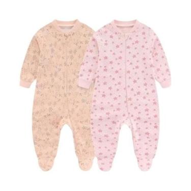 Imagem de Macacão De Manga Longa Com Zíper Para Bebês Meninos E Meninas De 0 a 1