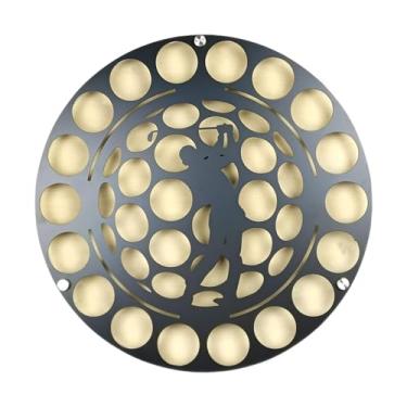 Imagem de oshhni Expositor circular para bolas de golfe, suporte decorativo criativo para bolas de golfe, silhueta de metal, fácil de montar na parede, Style a