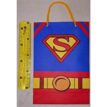 Imagem de 10 Sacolas Tematicas Lembrancinha Festa Super Homem - Sacola Papelão