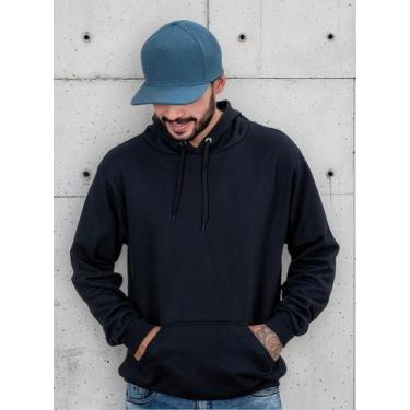 Imagem de Moletom Canguru Masculino Homem Liso Sem Estampa Básico - Campero, Pto