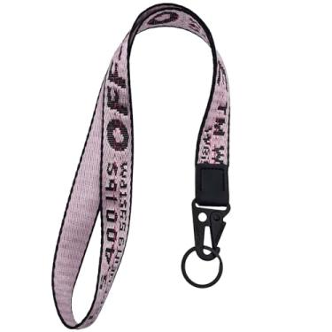 Imagem de YuCool Cordões de pescoço longo para crachás de identificação, cordões para chaves, linda alça legal para chaves de carro, porta-cartões, apito, chaveiro, carteira - rosa