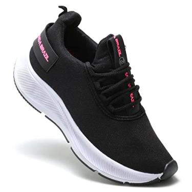 Imagem de Tênis Feminino Treino Caminhada Ultraleve (Preto com Pink, BR, Adulto, Numérico, 38)