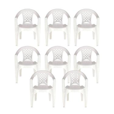 Imagem de Kit 8 Cadeiras Tramontina Iguape Polipropileno Empilháveis Branco