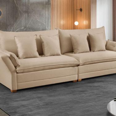Imagem de Sofá Fixo 3 Lugares M-198 2,30m Estofados Martins Linho Bege