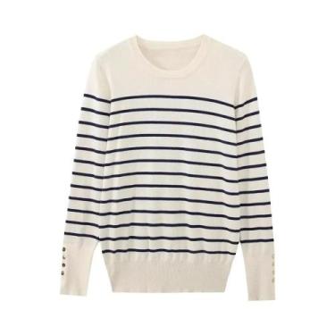 Imagem de Suéter Casual Feminino De Inverno Tricotado Multicolorido Com Gola Red