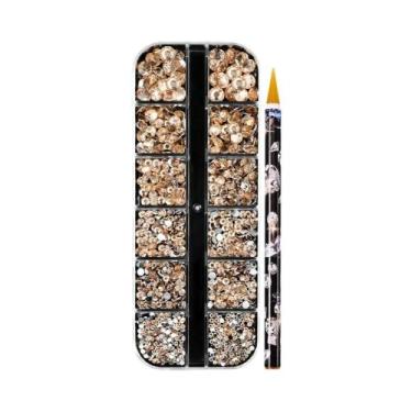 Imagem de Strass Coloridos 3D Redondos Para Unhas, Pedras De Vidro Com Base Plan