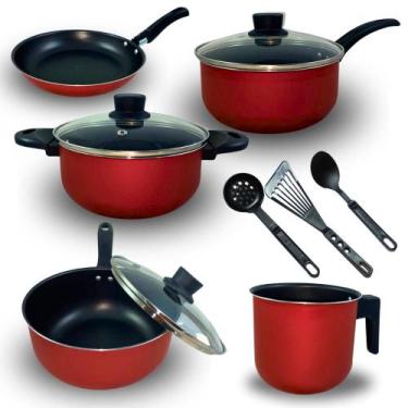 Imagem de Jogo de Panelas KBD Kit Leiteira Frigideira Cereja 8 pcs