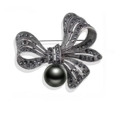 Imagem de la luen Alfinetes de broche para mulheres moda elegante broches lapela emblemas casaco suéter cachecóis vestido acessório festa de casamento baile joias, Product description, Metal, Pérolas