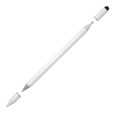 Imagem de Caneta 3 em 1 Stylus Touch Capacitiva e Esferográfica – Ponta Fina e de Borracha para Celular e Tablet – Compatível com iOS e Android - Cores Diversas (Branco)