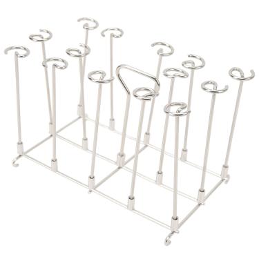 Imagem de YOUTHINK Suporte de Espeto de Aço Inoxidável, Rack de Grelha Vertical Giratório Com 14 Espetos e Alça, Acessório de Fritadeira Seguro para Máquina de Lavar Louça para Fritadeiras de Ar