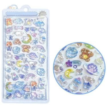 Imagem de Adesivos de cristal brilhante em relevo estéreo 3D, remendo minúsculo reutilizável 3D para scrapbooks, agendas, cadernos, capa de telefone, decoração para projetos de capas de telefone, adesivos