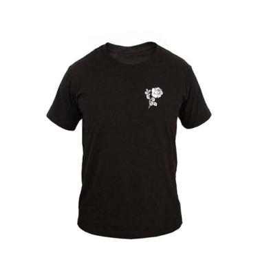 Imagem de Camiseta Masculina Casual Algodão Manga Curta Estampa Flor - Ragor, EG