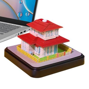 Imagem de Calendário de mesa 2026 - Calendário removível de casa de escultura em 3D - Enfeite de mesa, acessório de planejamento de agenda para lembretes de feriados, eventos e encontros