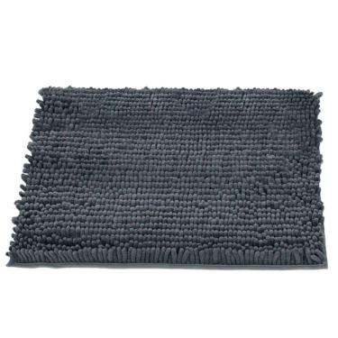 Imagem de Tapete Buettner Microfibra Antiderrapante Chenille Ginko 50cmx70cm Grafite