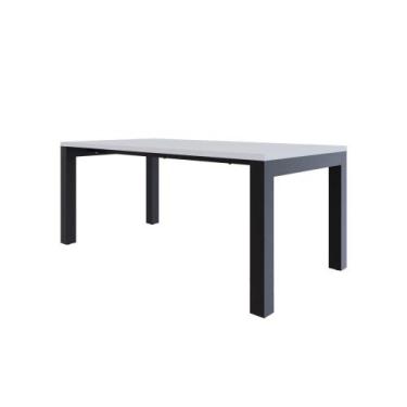 Imagem de Mesa de Jantar Bronx U 180x90x77cm - Compace, Branco TX/Est.Preta