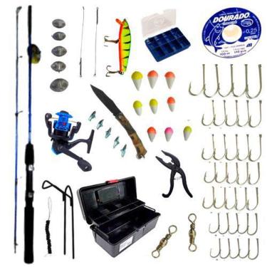 Imagem de Kit De Pesca Completo + Itens Vara Molinete Caixa Completa