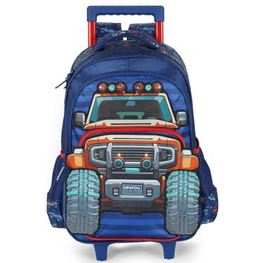 Imagem de Mochila de Rodinha Com Alça Luxcel Up4You Monster Truck Azul