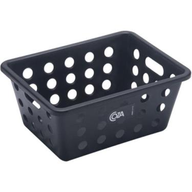 Imagem de Caixa Organizadora Plástica Cesto Pequeno Alça Lateral - Coza, Preto