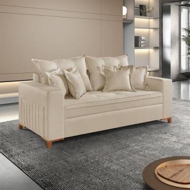 Imagem de Sofá Martins M-205 Linho 200cm Living Estofados Martins, Linho Bege