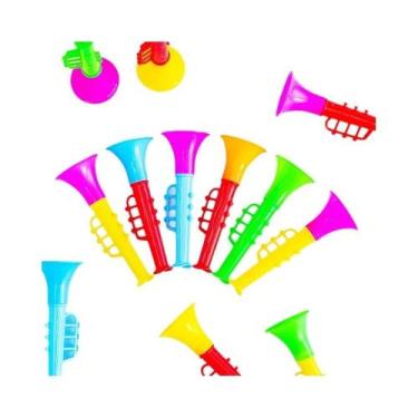 Imagem de Trompetes Mini Coloridos 12 Peças Instrumentos Musicais Para Crianças 