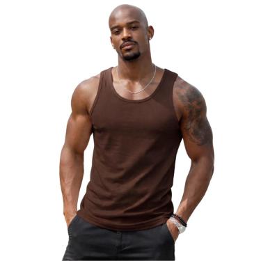 Imagem de Camisa Regata Masculina de Algodão Camiseta Gola Redonda Lisa-Masculino