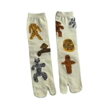 Imagem de Meias De Algodão Penteado Coloridas Com Desenhos Animados Para Mulhere