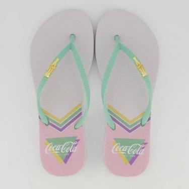 Imagem de Chinelo Coca Cola Leeds Feminino Branco e Verde-Feminino