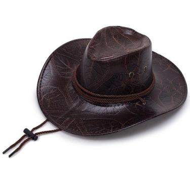Imagem de Chapéu Western Cowboy Anime Cartoon Cosplay Leather 58cm - Yiweisai