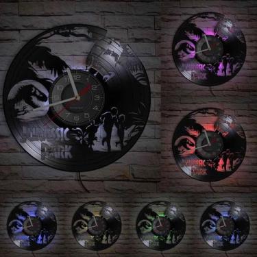 Imagem de Relógio de parede Dinosuar Vinyl Record Anime Black 30cm - yiweisai