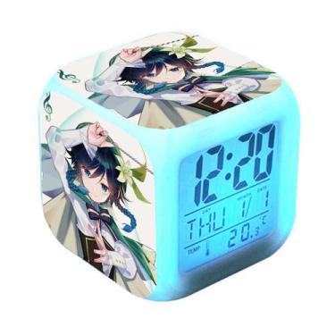 Imagem de Despertador Genshins Impacts Square LED digital para crianças - yiweis