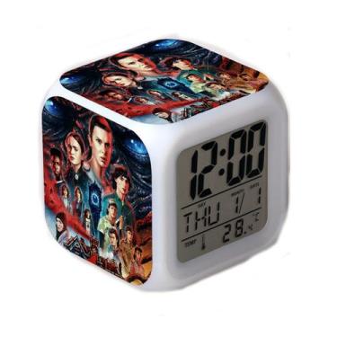 Imagem de Despertador Strangers Anime Digital LED com temperatura - yiweisai