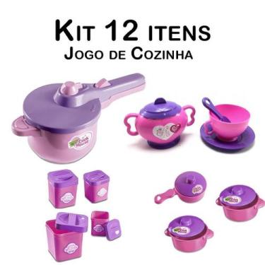 Imagem de Kit Cozinha Infantil Panela, Potinhos, Panelas, Xicará 12pç - CLICKCOM