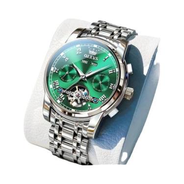 Imagem de Relógio Mecânico De Luxo Masculino OLEVS 6607 Automático Esqueleto Com