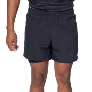 Imagem de Shorts Masculino New Balance Sport Essentials 2 em 1 Preto, Preto, M