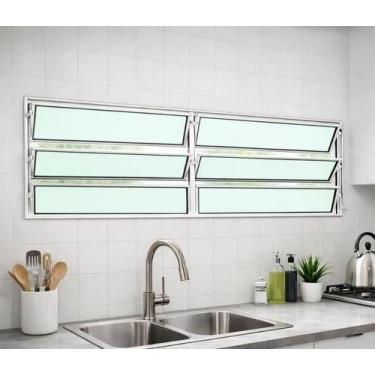 Imagem de Vitro Basculante Alumínio Branco 2 Seções 60x120 Brecorimo