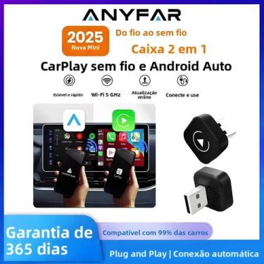 Imagem de Adaptador Universal Sem Fio CarPlay Android Auto USB Para VW Toyota Ni