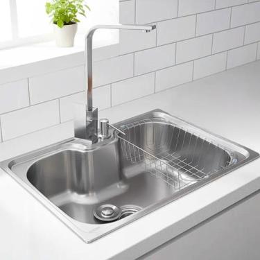 Imagem de Cuba em aço inox escovado 50x40 e torneira slim monocomando - STILLUS 