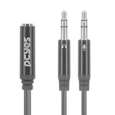 Imagem de Cabo Adaptador Y P3 Fêmea Para P2 Macho - Preto - 15cm - P3y-15