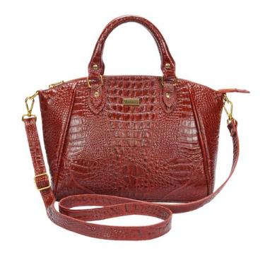 Imagem de Bolsa Feminina Média Transversal Tote Tiracolo Couro Legítimo - Madami