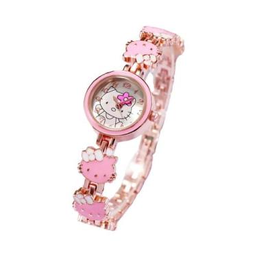 Imagem de Relógio Feminino Hello Kitty Com Laço Doce, Relógio De Quartzo De Alta
