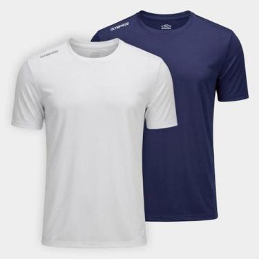 Imagem de Kit Camisetas Olympikus Essential Mc 2.0 2 Peças Masculino, Branco, GG