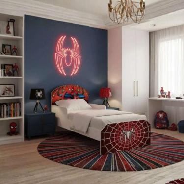 Imagem de Mini Cama Infantil para meninos com Colchão + baú Aranha - Anyben