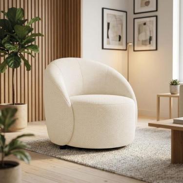 Imagem de Poltrona Sala Orgânica Lua Base Fixa Napoli Impermeável D03 - D Rossi 