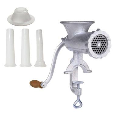 Imagem de Moedor Carne Manual Nº 10 Ferro Fundido Kit Encher Linguiça - DASSHAUS