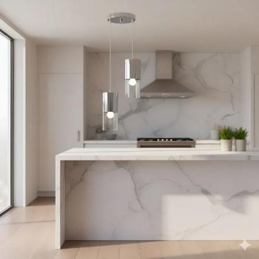 Imagem de Luminária de Teto em Vidro 23cm para 1, 2 ou 3 Lâmpadas Branco Fosco o