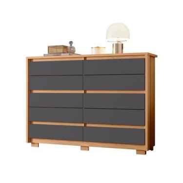 Imagem de Cômoda Quarto Duetto com 10 gavetas - Albatroz, Freijo/Titanium