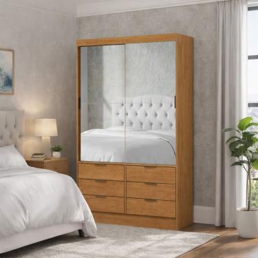 Imagem de Guarda Roupa 6 Gavetas 2 Portas Espelhado Sunset-Grand Line